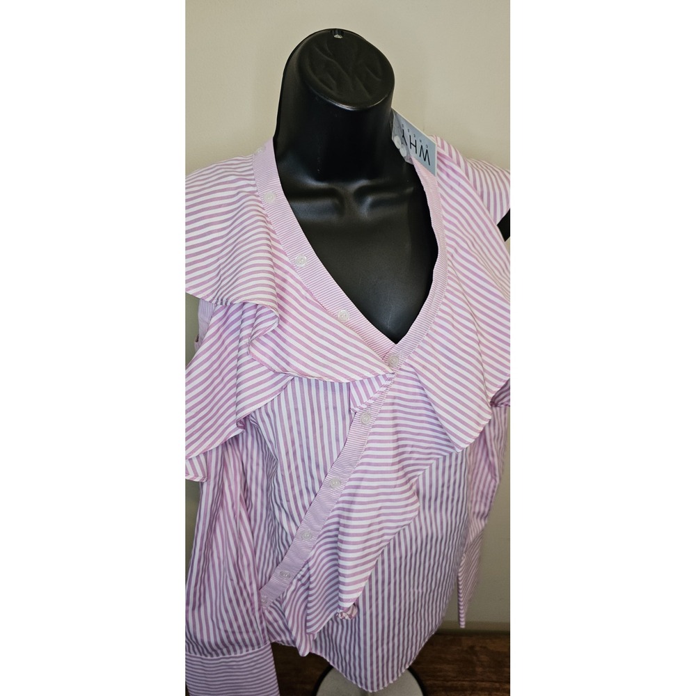 Why Dress Women's Pink & White Cold Sholder Top Size Large ( NWT) - Picture 3 of 13